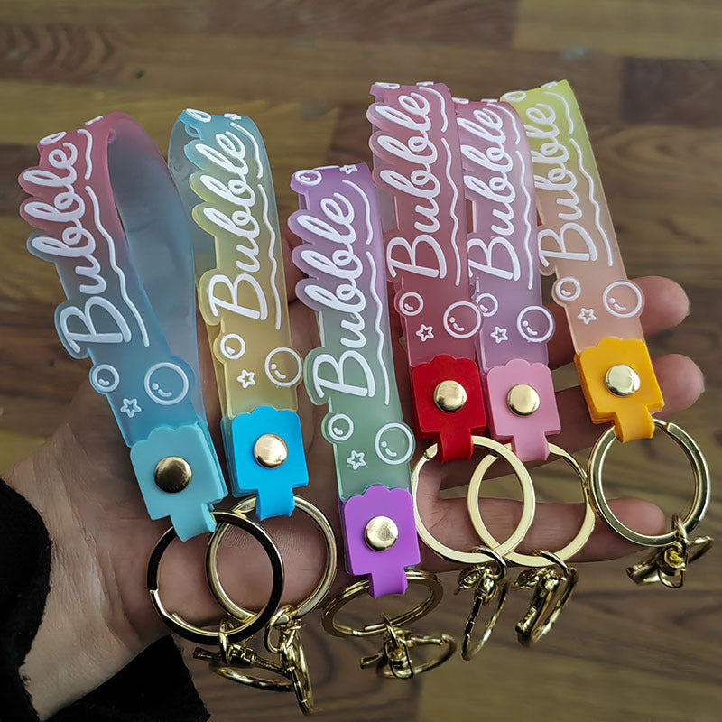 Wholesale Candy Color Lanyard PVC Keychains